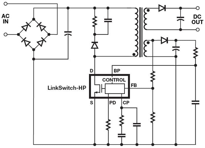 Schematic - Power Integrations LinkSwitch™-HP Off-Line Switchers