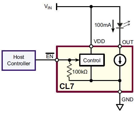 Block Diagram - Microchip Technology CL7 Linear Constant Current LED Driver with Enable