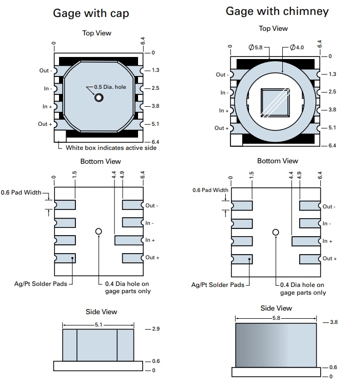 Mechanical Drawing - Merit Sensor MS Series Pressure Monitoring Device