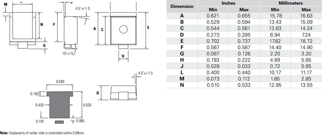 Mechanical Drawing - Littelfuse LTKAK6 & LTKAK10 TVS Diodes