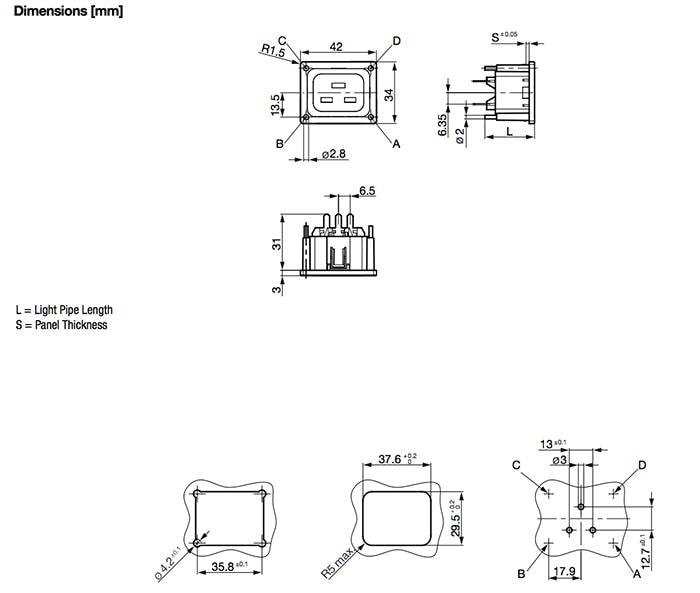 Schurter 4797-5 J Series IEC Appliance Outlets