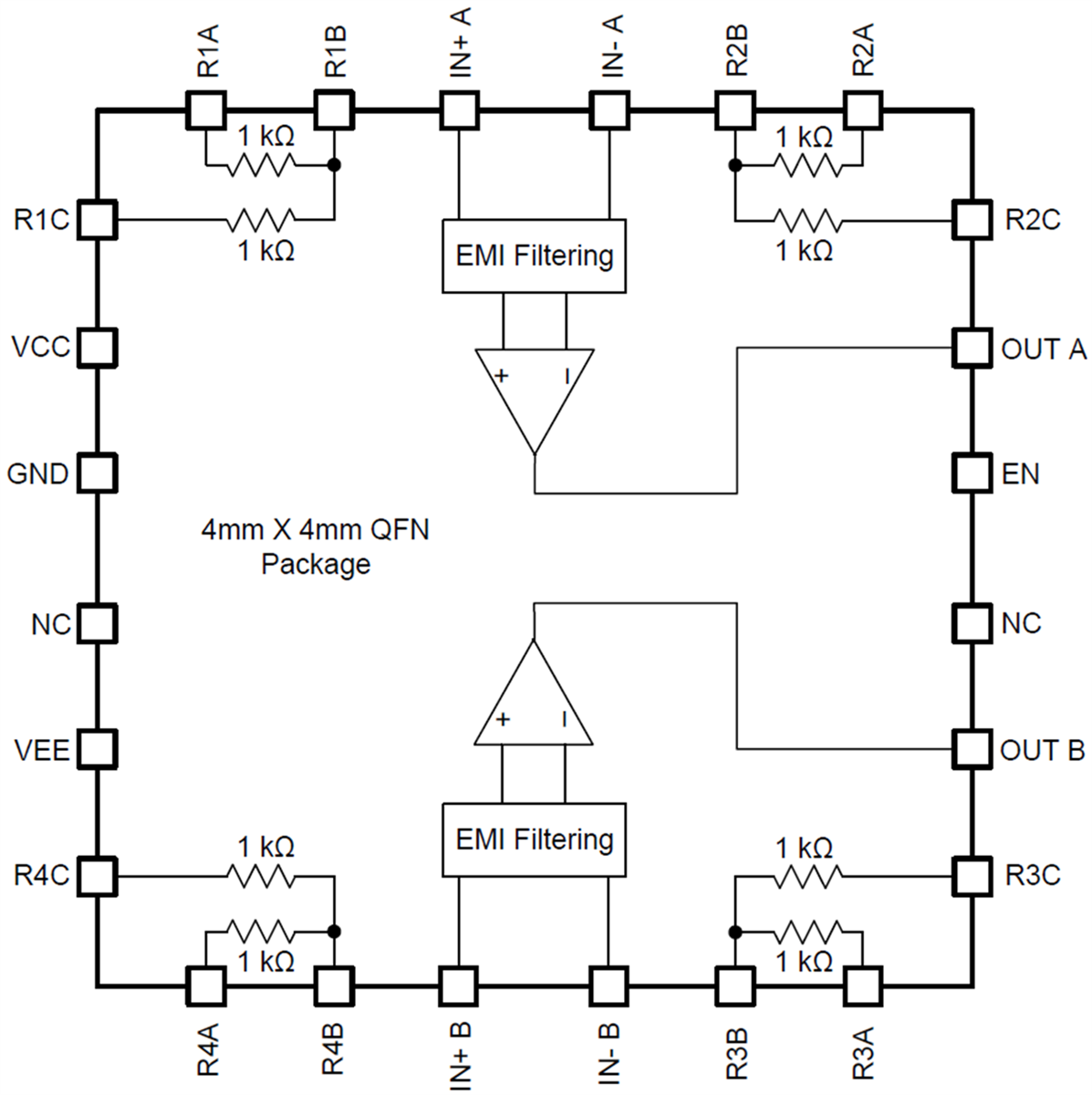 Block Diagram - Texas Instruments INA1620 Audio Operational Amplifier