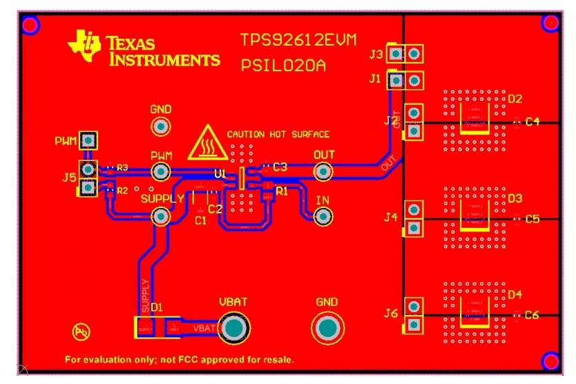 Location Circuit - Texas Instruments TPS92612EVM LED Driver Evaluation Module
