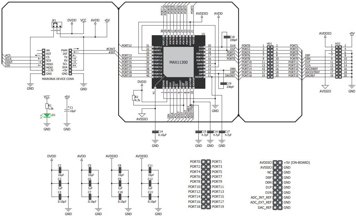 Schematic - Mikroe PIXI™ Click Board