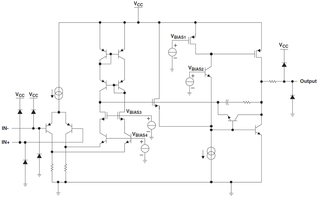 Block Diagram - Texas Instruments LMV3xx Low-Voltage Operational Amplifiers