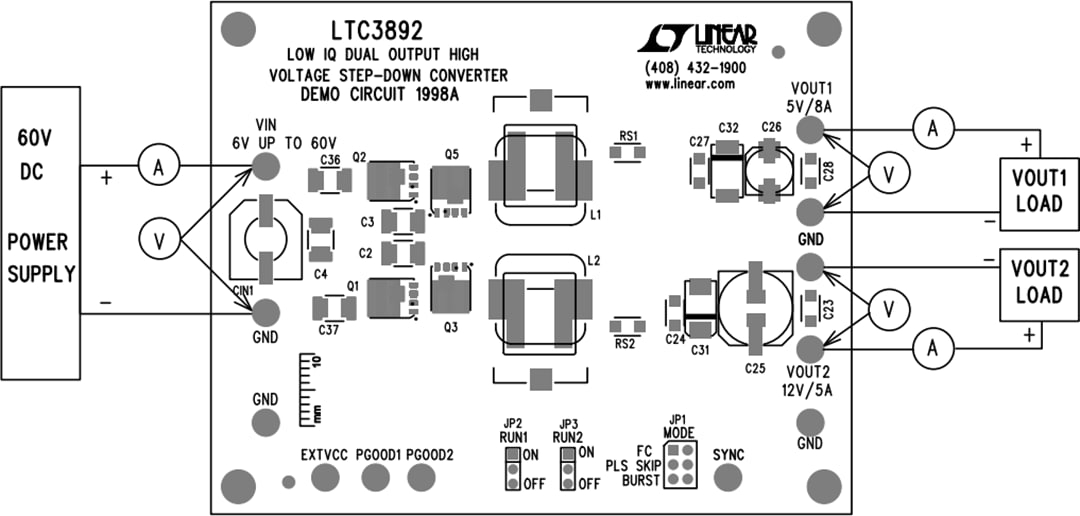 Mechanical Drawing - Analog Devices Inc. LTC3892 Demo Board DC1998A