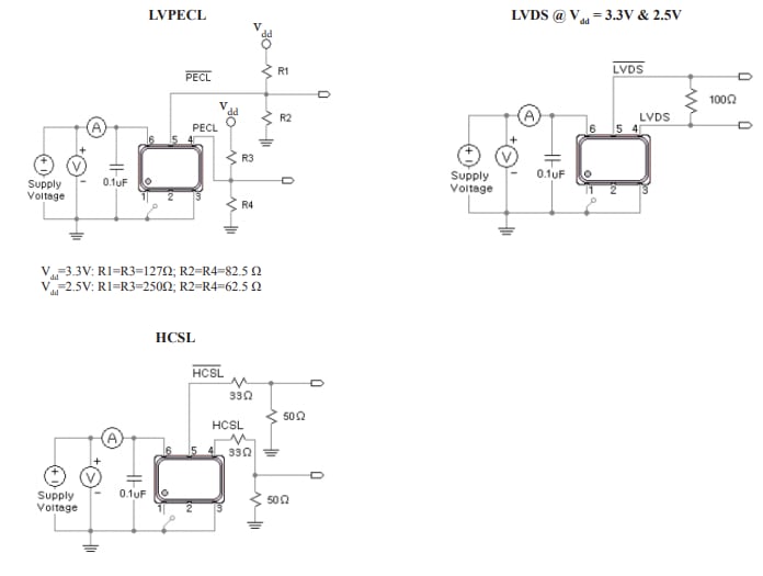 Application Circuit Diagram - Abracon AX3 ClearClock™ Crystal Oscillators