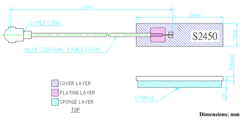 Abracon ABAR1504-S2450 Compact 2.4GHz Wi-Fi/BL FR4 Antenna