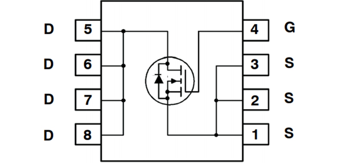 Schematic - onsemi FDMS4D5N08LC 80V Single N-Channel Power MOSFET