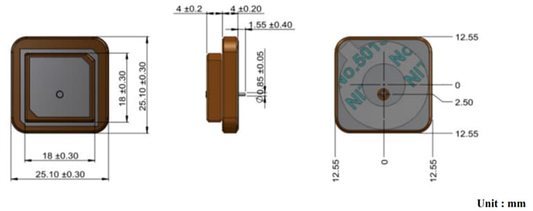 Abracon APARM2508S-SG3L5 Stacked Patch Antenna