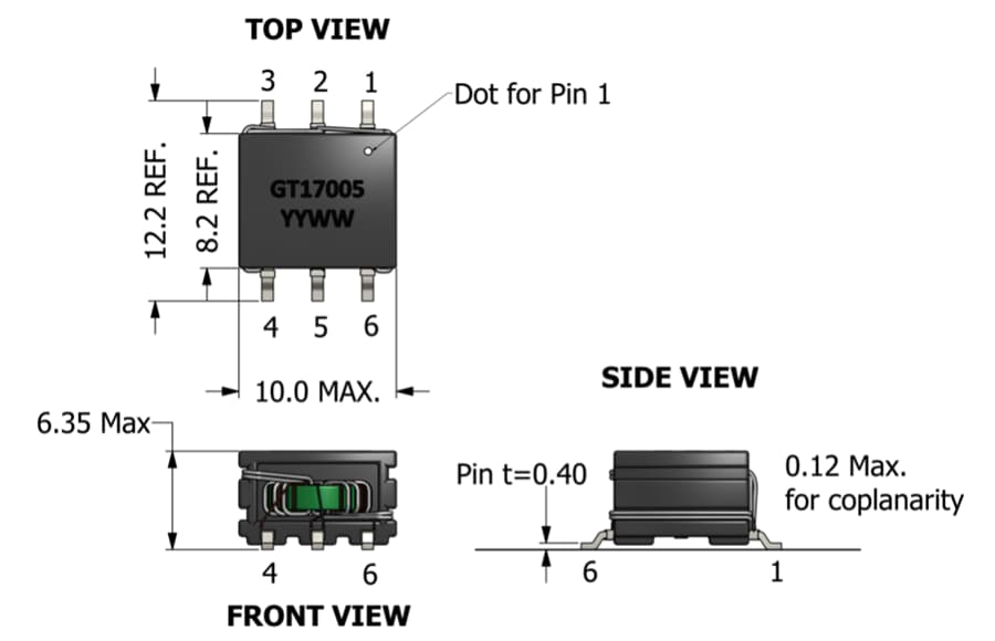 Mechanical Drawing - ICE Components GT17 Gate Drive Transformers