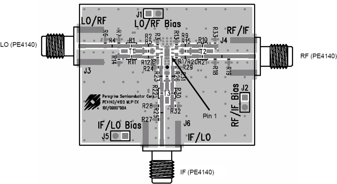 Mechanical Drawing - pSemi EK4140-01 Evaluation Kit for PE4140