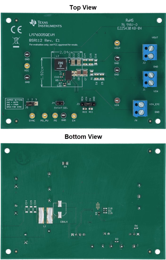 Mechanical Drawing - Texas Instruments LM76005QEVM Converter Evaluation Module (EVM)