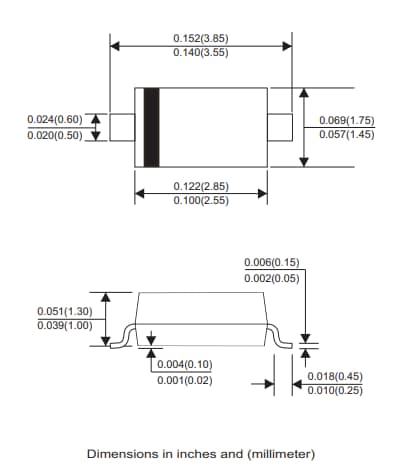 Mechanical Drawing - Comchip Technology MMSZ4x-HF Zener Diodes