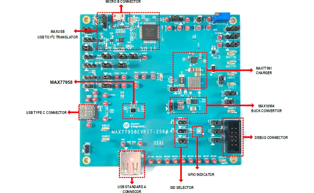 Analog Devices / Maxim Integrated MAX77958EVKIT-2S6 Evaluation Kit