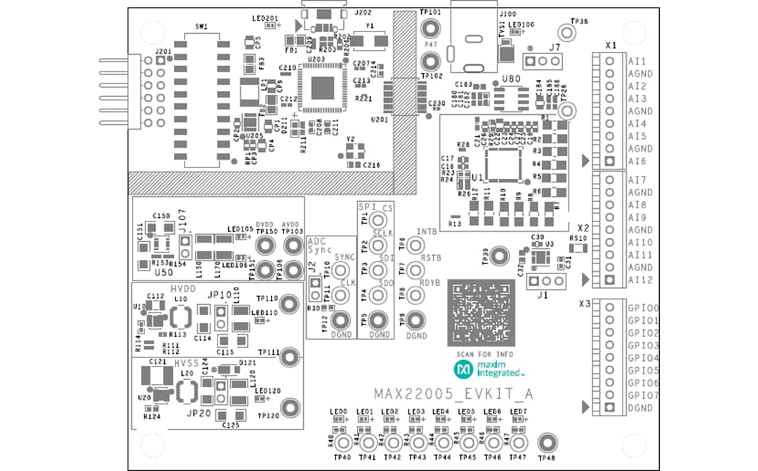 Mechanical Drawing - Analog Devices / Maxim Integrated MAX22005EVKIT Evaluation Kit