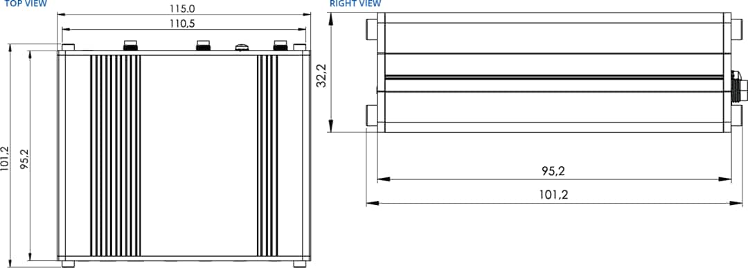 Mechanical Drawing - Teltonika RUTX10 Enterprise Router