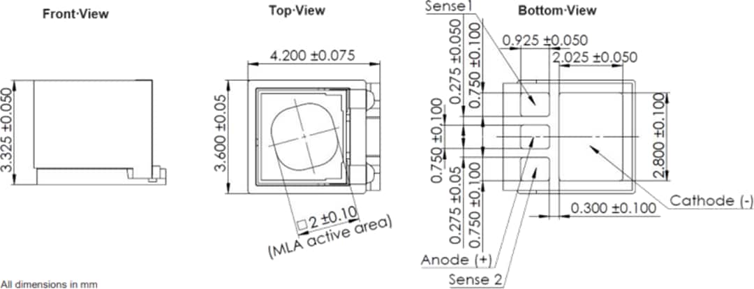 Mechanical Drawing - ams OSRAM AQAA-20 BELAGO 1.1 Dot Projector