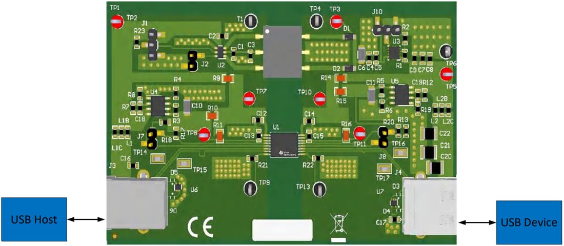 Mechanical Drawing - Texas Instruments ISOUSB111DWXEVM Evaluation Module (EVM)