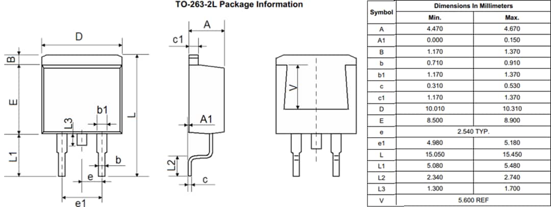 Mechanical Drawing - Rectron RM135N100HD N-Channel Super Trench Power MOSFET