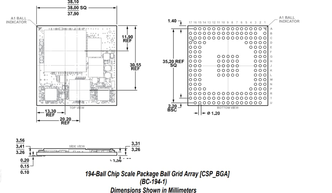 Mechanical Drawing - Analog Devices Inc. ADIN2299 RapID Platform Gen 2 Network Interface