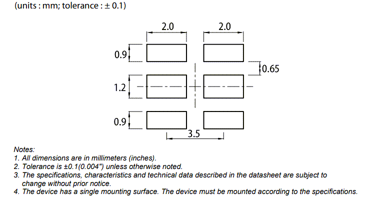 Mechanical Drawing - Kingbright Tri-Dome Lens RGB SMD LED