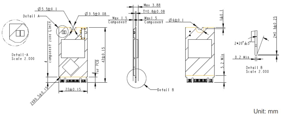 Mechanical Drawing - Apacer Technology Inc. ST250-M242 Flash Drives