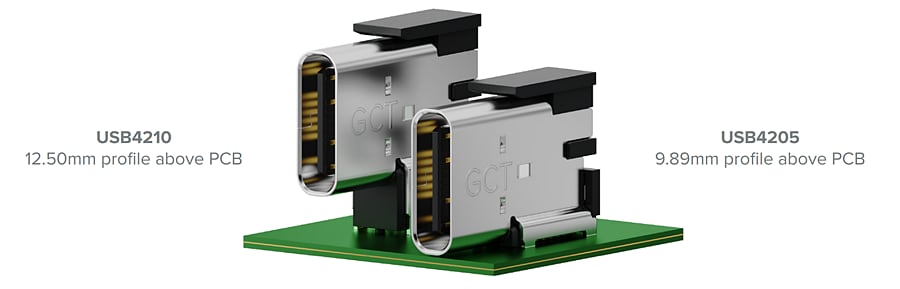 GCT USB4205 & USB4210 16-pin USB Type-C Connectors