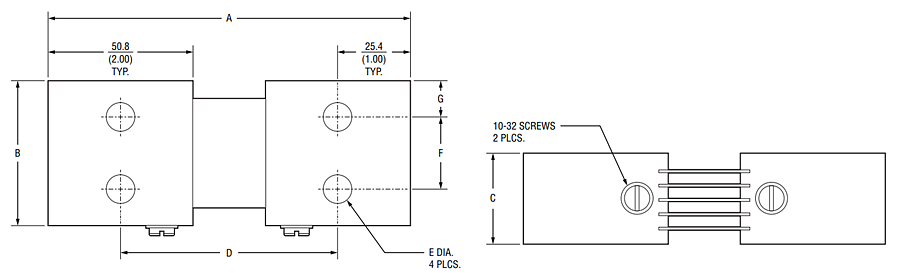 Mechanical Drawing - Bourns RSK Riedon™ Precision Current Shunt Resistor