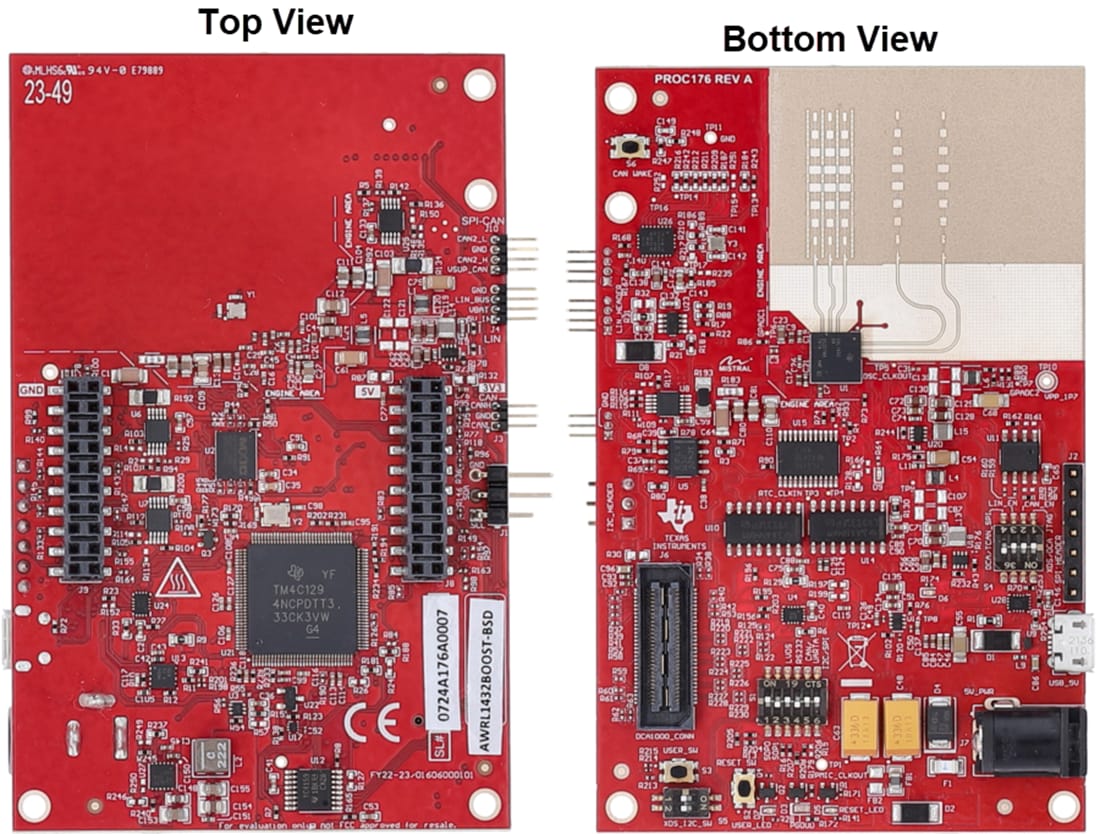 Mechanical Drawing - Texas Instruments xWRL1432BOOST-BSD Evaluation Boards