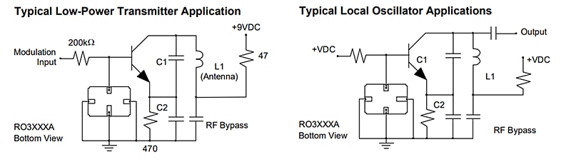 Application Circuit Diagram - RFMi Surface Acoustic Wave (SAW) Resonators