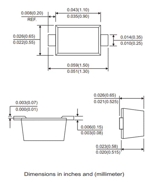 Mechanical Drawing - Comchip Technology CPDE5V0 ESD Protection Diode