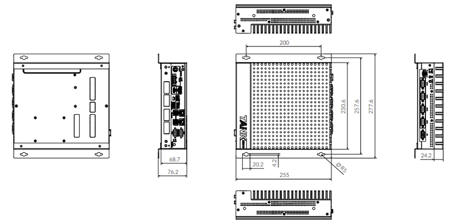Mechanical Drawing - IEI Technology TANK-XM813 Fanless Embedded Computer