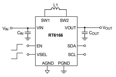 Application Circuit Diagram - Richtek RT6166 Buck-Boost Converter