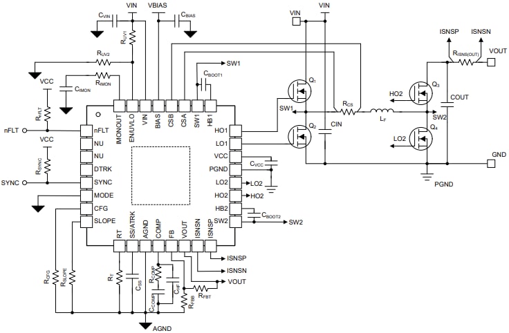 Schematic - Texas Instruments LM51770x/LM51770x-Q1 Buck-Boost Controllers