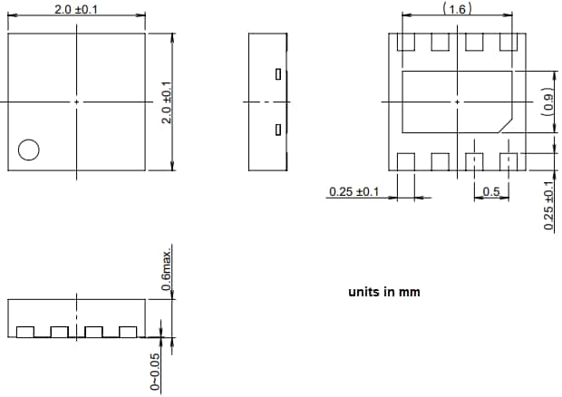 Mechanical Drawing - ABLIC S-82H4B Battery Protection ICs