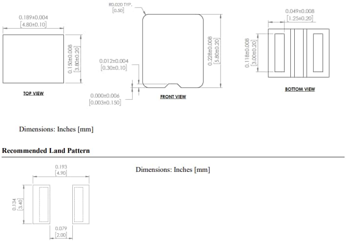 Mechanical Drawing - Abracon AVR-1C050406S Assembly Power Inductor