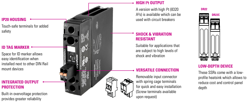 Infographic - Crydom / Sensata Nova22 DR22C DIN-Rail Solid State Relays